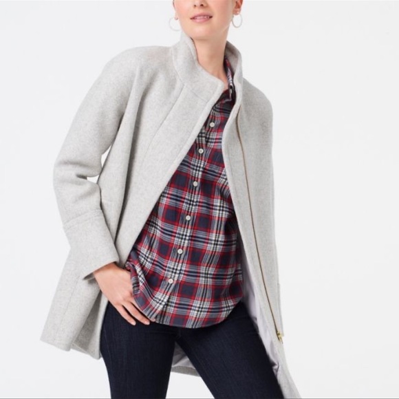 J. Crew Jackets & Blazers - 🌸 J. Crew Wool Blend City Cocoon Jacket Coat Grey 12P